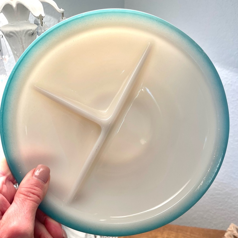 Vintage Circa 1930’s Fire King Oven Ware Childs Divided Dish